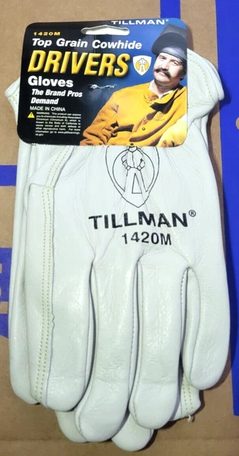Tillman 1420M Top Grain Premium Cowhide Drivers Work Gloves Medium 1 Pair