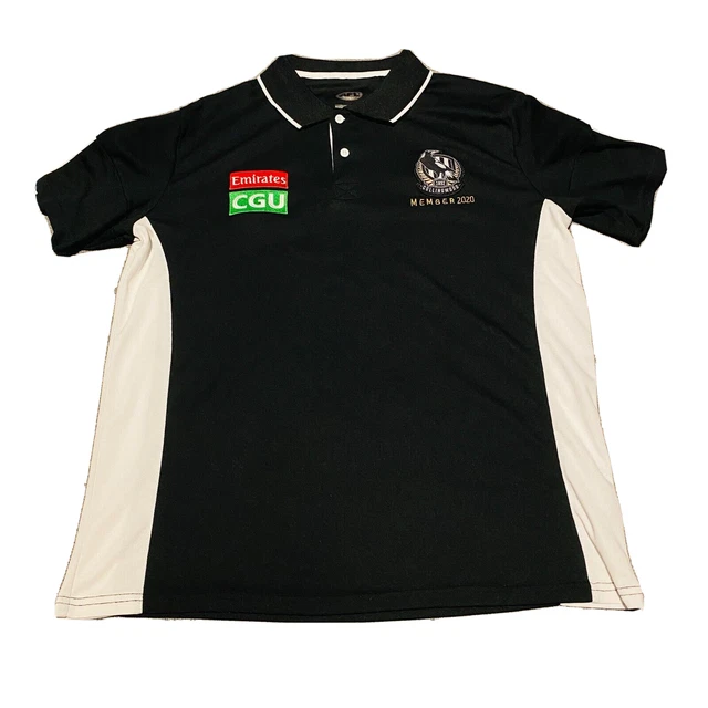 Collingwood Magpies Polo Shirt Mens Size Large L Member 2020 AFL