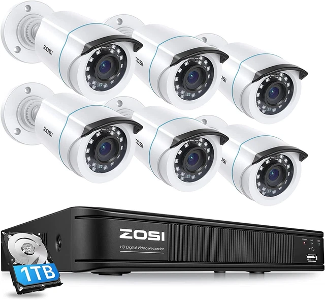 6 Camaras De Seguridad HD 1080p Con Disco Duro 1TB Sistema CCTV Videovigilancia