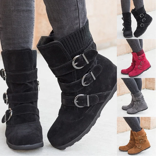 Stivali durevoli quotidiani indoor donna scarpe tacco donna pelle scamosciata calda donna