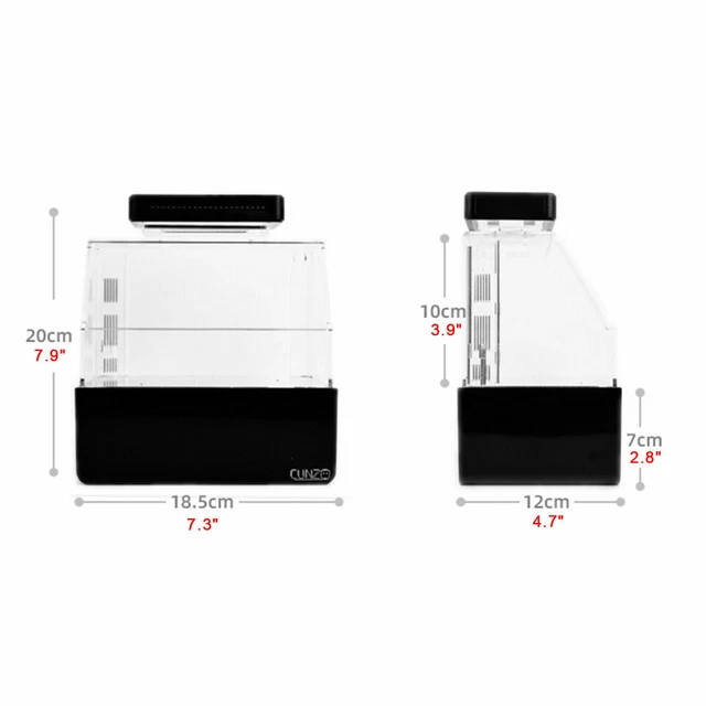 USB Mini Desktop Aquarium Fish & Shrimp Tank w/ Water Filtration LED Black/White 3
