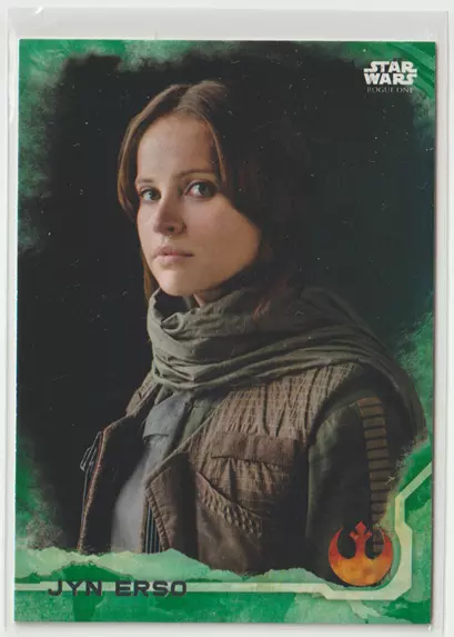 2016 Topps Star Wars: Rogue One Series One #1 JYN ERSO Green Parallel