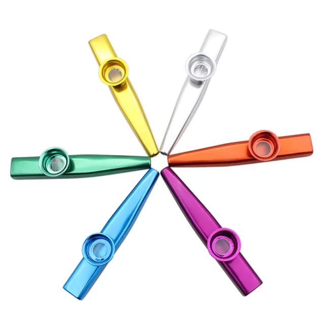 1X Kazoo Metal with Flute Diaphragm Gift for Kids Music Lovers 6 Colors 3C 2