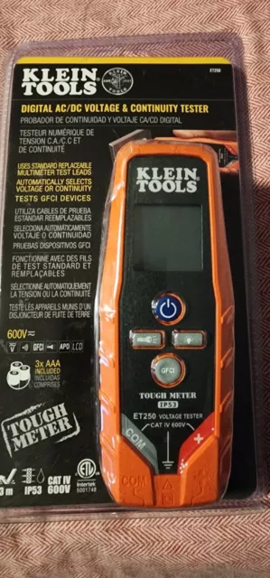 Klein Tools Voltage Meter AC/DC Voltage & continuity Tester