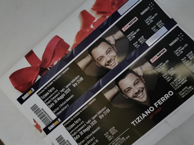 2 Biglietti  Concerto Tiziano Ferro stadio Lignano  Giugno 2023 Tribuna numerata