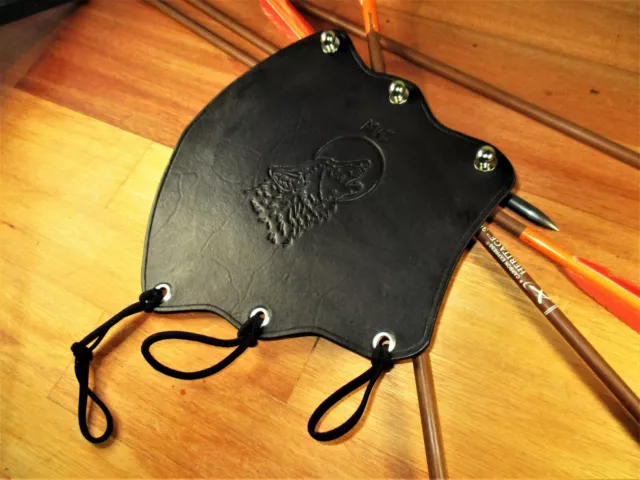 Personalized Leather Archery Arm Guard, Bracer Wolf