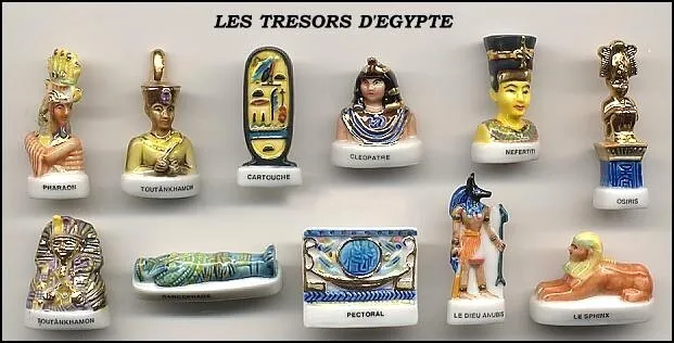 Serie Complete De Feves Les Tresors De L'egypte Filet Or