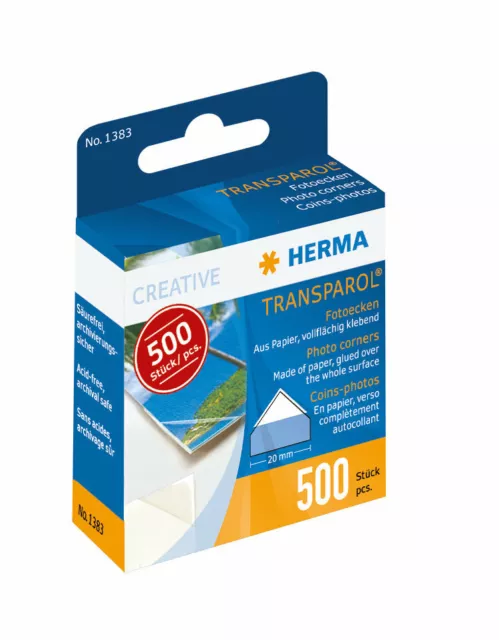 HERMA 1383 Transparol Fotoecken 5x500 Stück im Kartonspender selbstklebend