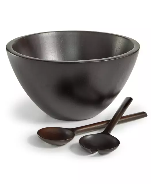 Hotel Collection 3-Pc. Wooden Serving Salad Bowl Set, Acacia wood - msrp $167 2