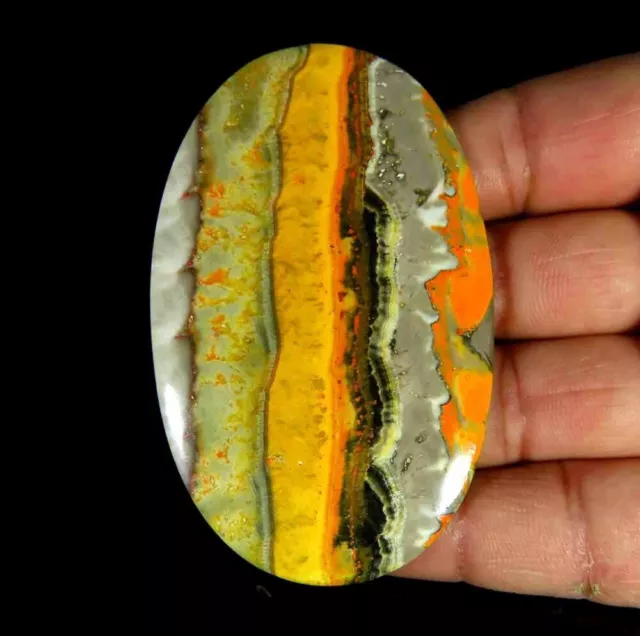 152.30Cts.100%Natural Bumble Bee Eclipse Jasper Oval Cab 46x70x4mm Losse Gems