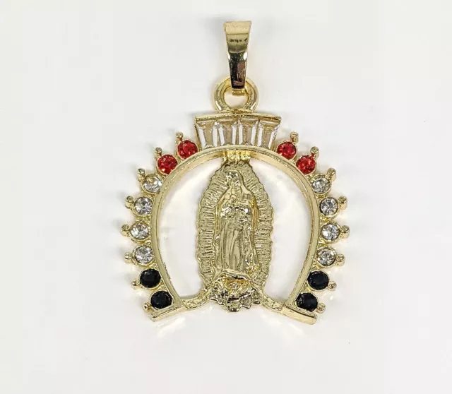 Gold Plated My Lady Virgin Mary Pendant Oro Laminado Virgen de Guadalupe Medalla