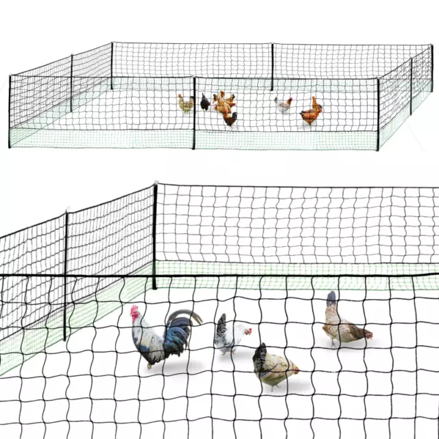 Kit clôture filet à poules 24 M avec porte 9 piquets double pointe