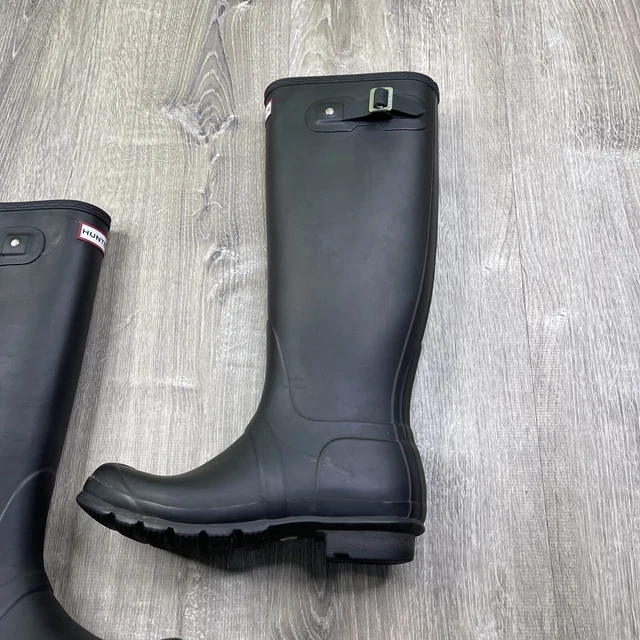 HUNTER ORIGINAL TALL Black Waterproof Rain Boots Men’s Size 7 W23499 £