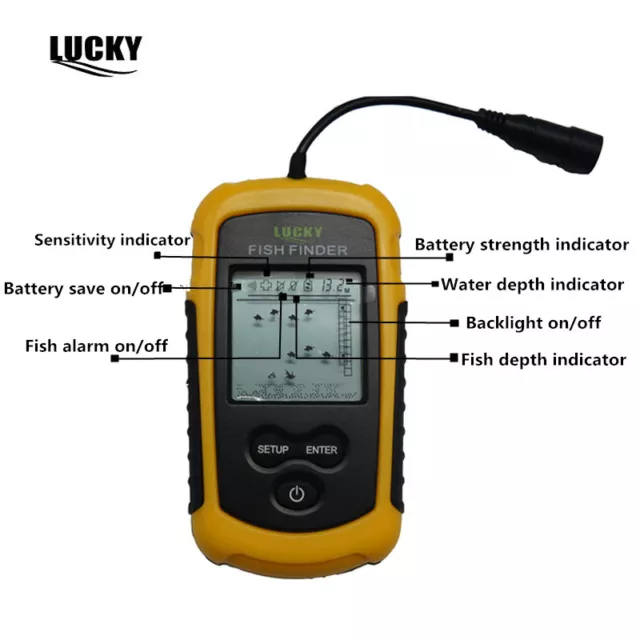 Fish Finder 0.7-100M Depth Sonar Alarm Echo Sounder Transducer Sensor Portable 3