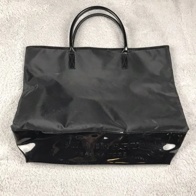 Burberry Fragrances Black Canvas/Patent Leather Weekend Tote Bag Purse Handbag