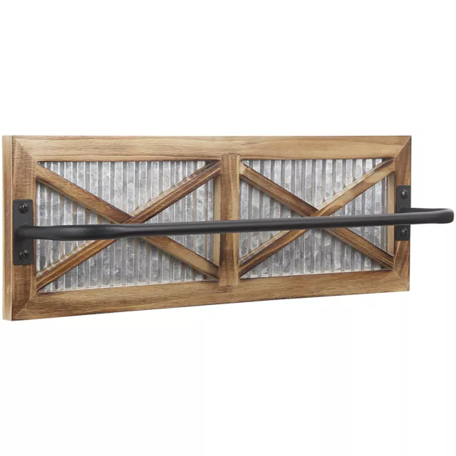 Autumn Farmhouse Rustic Wall Mounted Towel Rack Holder Solid Wood Towel Holder