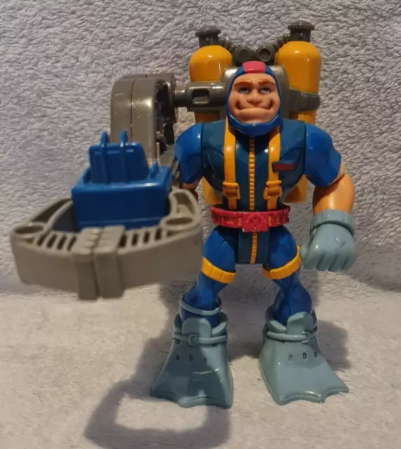 Vintage 1998 Mattel Rescue Heroes Gil Gripper Rescue Diver Action Figure