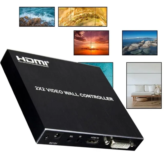 1080p HDMI 2x2 Video Wall Controller Screen Switching Box Processor 4 TV Splicer
