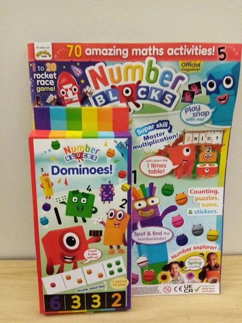 CBEEBIES NUMBERBLOCKS MAGAZINE With Dominoes, Stickers Issue 7 Free ...