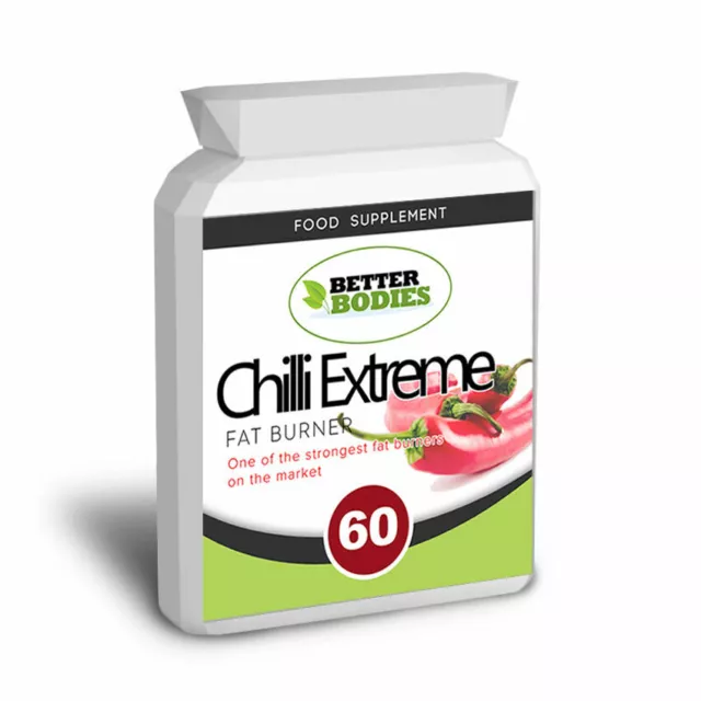 Better Bodies 60 Chilli Extreme Fat Burner Bottle Weight Loss Diet Slimming