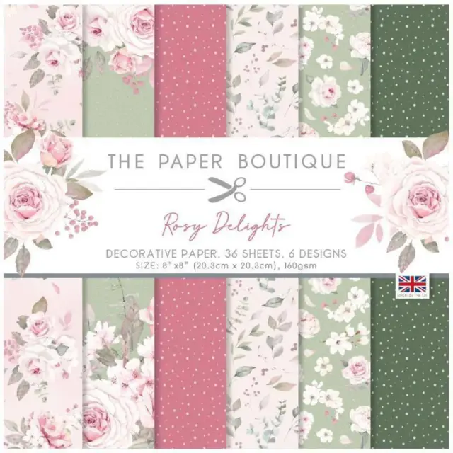 Paper Boutique Rosy Delights 8" x 8" Paper Pad Mothers Day Birthday Card Making