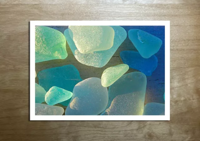 Greeting Card & envelope - Original Photography, Sea glass collage