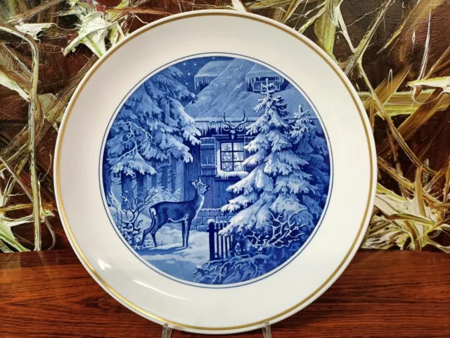 MEISSEN, Weihnachten in Blau mit Goldrand, Wandteller Ø 26cm