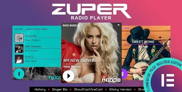 Zuper – Shoutcast And Icecast Radio Player Elementor Ad Wordpress Plugin Rrp $15