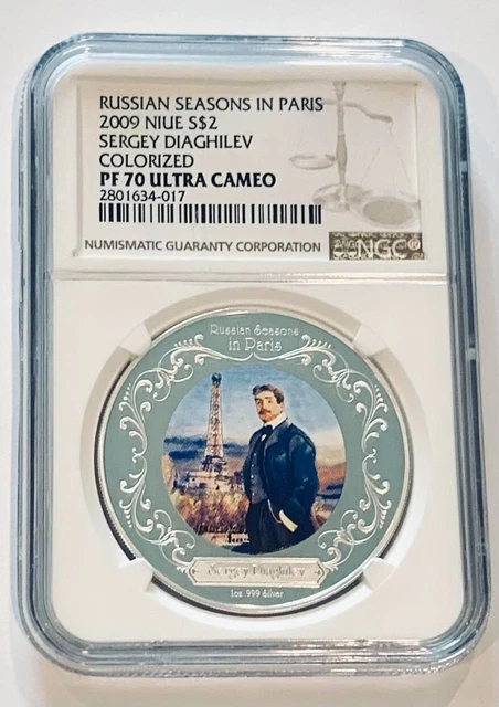2099 Niue $2 Sergey Diaghilev Colorized NGC PF 70 UC