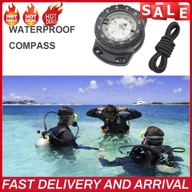 Outdoor-Camping-Kompass, wasserdicht, leuchtend, Unterwasseruhr (schwarz)