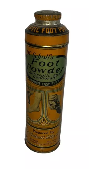 Vintage/Antique 20s/30s Dr. Scholls Foot Powder Tin~Art Deco Graphics~Movie Prop