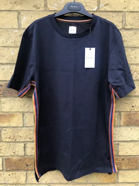 T-shirt artista Paul Smith a righe laterali blu navy taglia S, linea principale nuova con etichette nuova