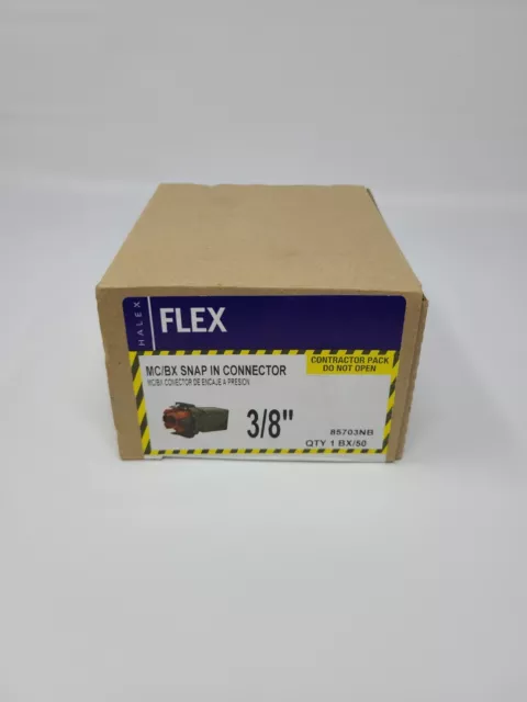 Halex, 3/8 in. Flexible Metal Conduit Snap in Connector , 85703NB, 50 per pack