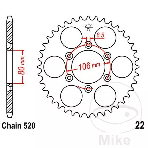 JT Rear Sprocket 45T 520P JTR22.45 Steel Aprilia ETX 125 1999