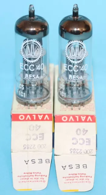 2x NOS-Röhren ECC40 Marke Valvo gleicher Code LC5 F1C1