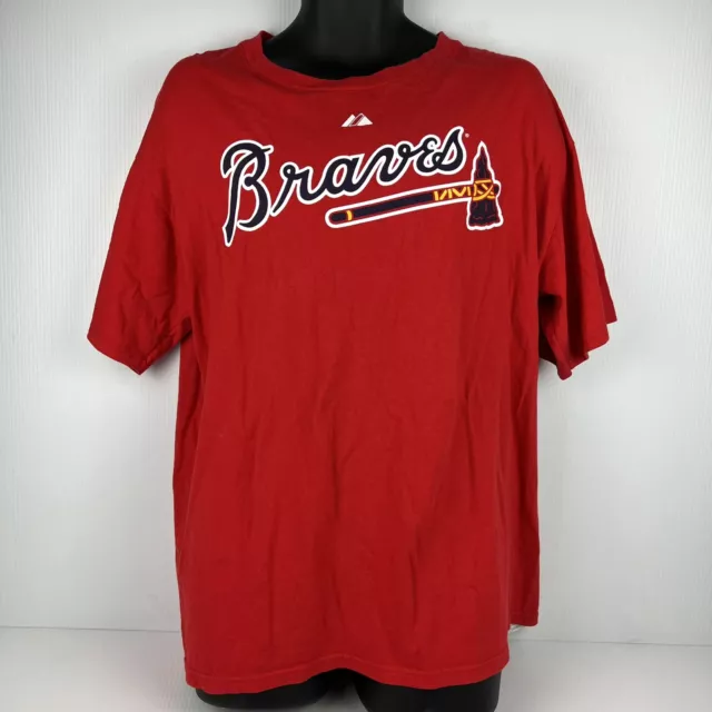 Majestic Atlanta Braves T-Shirt Jersey #22 Heyward Mens L Red/White 60/75