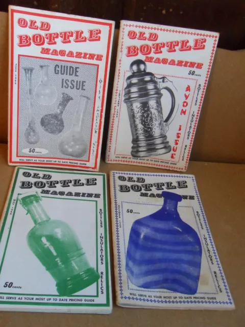 Old Bottle Magazines 1968-69 Insulators Relics Glass LOT OF 4