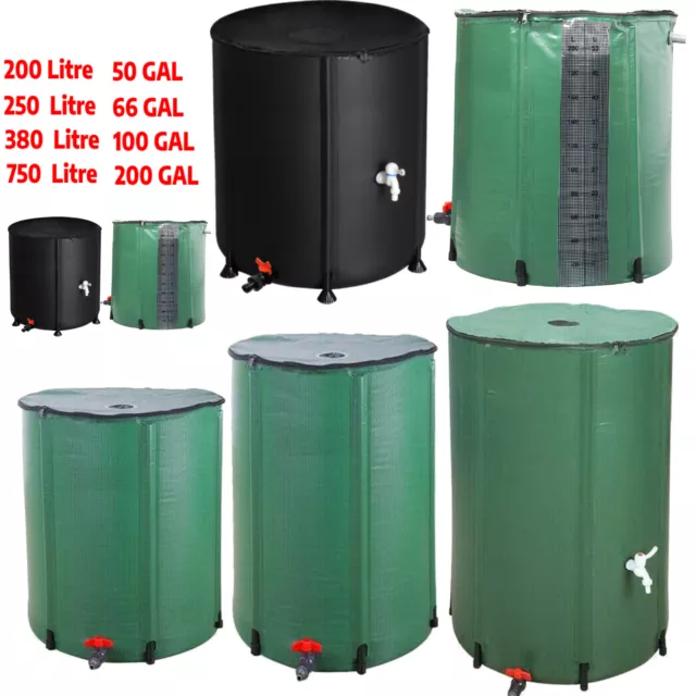 Rainwater Tank Water Butt Container Garden Collector Collapsible 250L-380L-750L