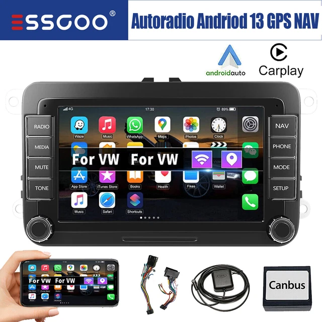 Autoradio Android 2 Din 9" Pour Volkswagen T5 Multivan - CarPlay, GPS, Bluetooth - Neuf