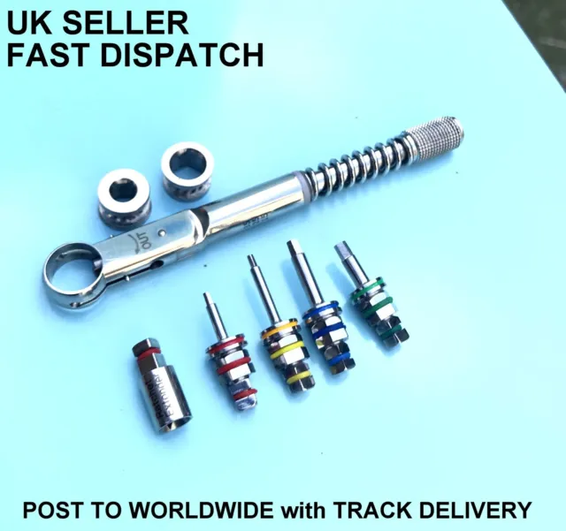Dental Implant Torque Wrench 10-40Ncm / Ratchet Extender & 4 x Hex Drivers CE