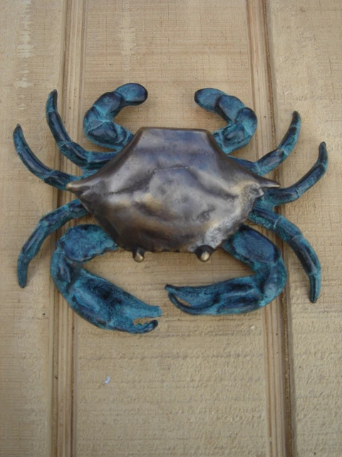 Llamador de puerta cangrejo azul liso náutico FL hogar/playa casa/puerta delantera decoración