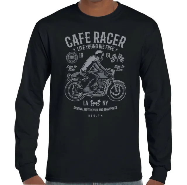 Cafe Racer Mens Funny Motorcycle T-Shirt Biker Motorbike Enthusiast Bike