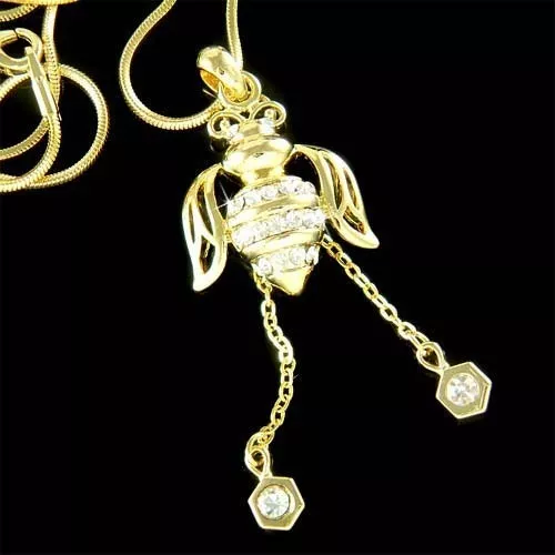 GP Honey ABEILLE faite avec collier en nid d'abeille cristal Swarovski bourdon gardien coléoptère