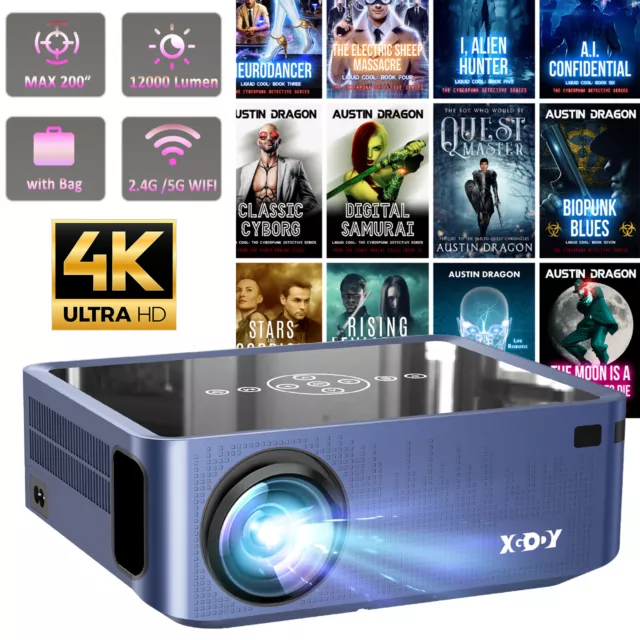 UHD Projector 2.4G/5G WiFi 10000 Lumen Native 1080P USB With Screen Home Theater