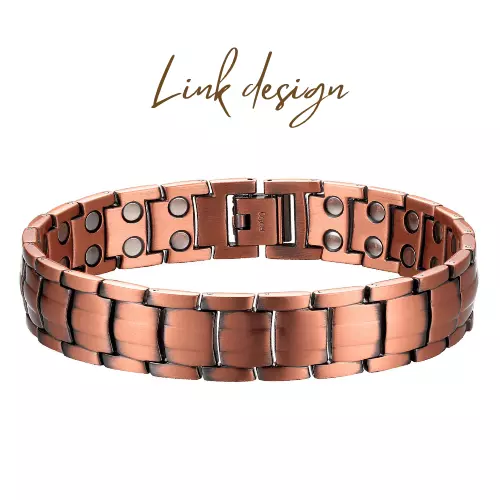 Pure Copper Magnetic Therapy Bracelet Double Strong Arthritis Pain Relief Men AU 2