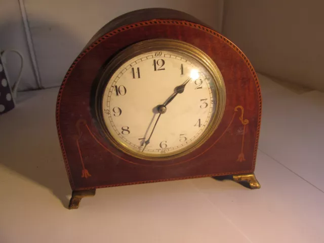 inlaid wooden clock c1900