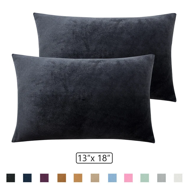 Velvet Toddler Pillowcases 2 Pack Stylish Luxury Travel Pillow Cases 13"x 18"