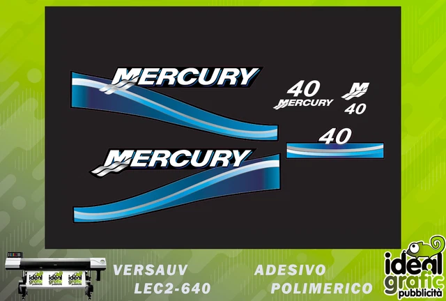 kit adesivi calandra motore fuoribordo mercury 40 cv blu