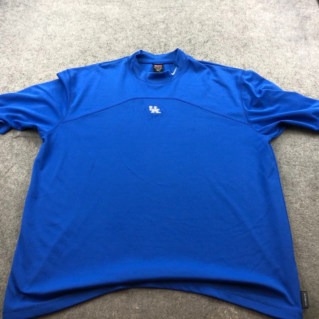 Vintage Kentucky Wildcats Shirt Mens 3XL Blue Embroidered Center Logo Mock Neck