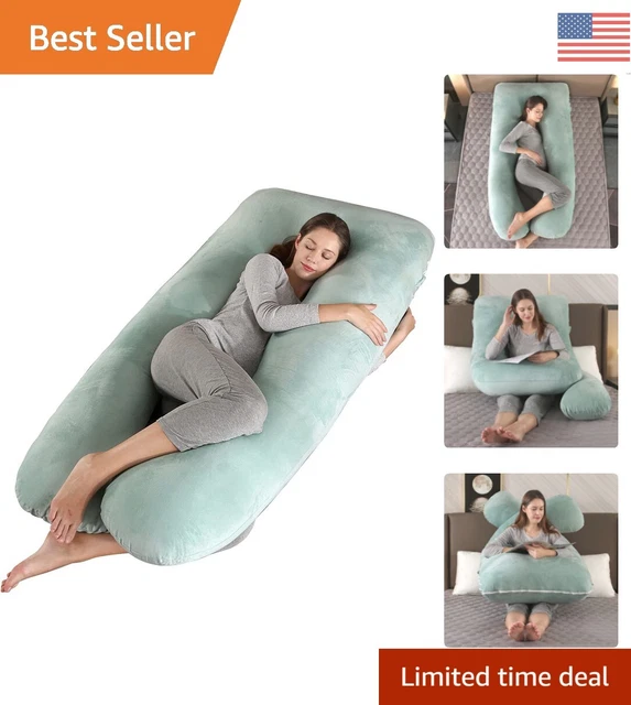 Plush Pregnancy Pillow - Full Body Support, Pain Relief, Velvet Cover